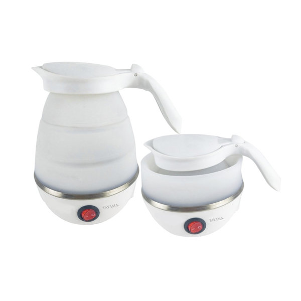 Tayama 2.5Cup White Dual Voltage Collapsible Travel Kettle Wayfair